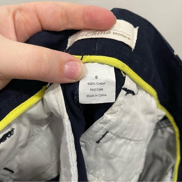 J. Crew Cotton Chino Broken-In Shorts Navy Blue Embroidered Anchor Size 0 - Picture 6 of 7